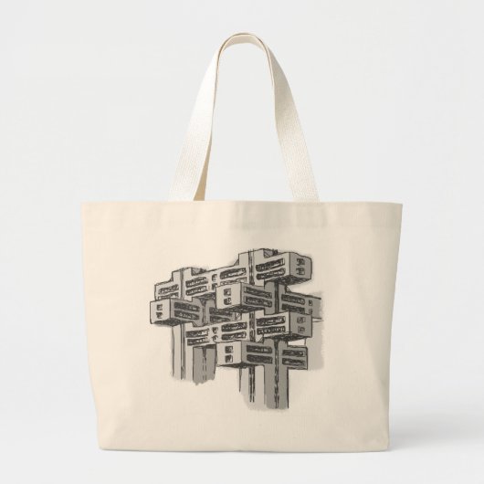 Brutalist-modernistische Architektur-Skizze-Tasche Jumbo Stoffbeutel (Vorne)