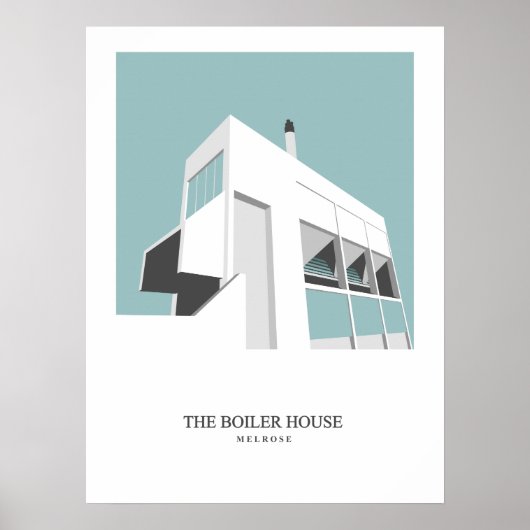 Brutalist Peter Womersley Boiler House Melrose Poster (Vorne)
