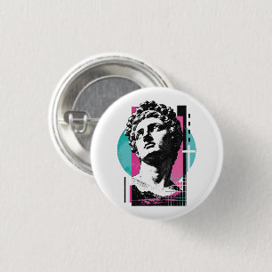Brutalist Retro Jesus griechische Statue Kolosser  Button