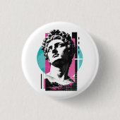 Brutalist Retro Jesus griechische Statue Kolosser Button (Vorderseite)