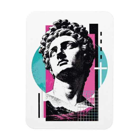 Brutalist Retro Jesus griechische Statue Kolosser Magnet (Vertikal)