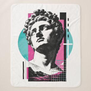 Brutalist Retro Jesus Griechische Statue Kolosser Sherpadecke