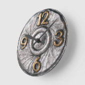 Brutalist Retro Studio Silber Style Zifferblatt Runde Wanduhr (Winkel)