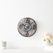 Brutalist Retro Studio Silber Style Zifferblatt Runde Wanduhr (Zuhause)
