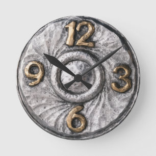 Brutalist Retro Studio Silber Style Zifferblatt Runde Wanduhr
