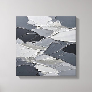 Brutalist Schiefergrauer Betonputz Impasto-Wand Leinwanddruck