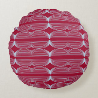 Brutalist Waves: Arabian Red & Beau Blue Rundes Kissen