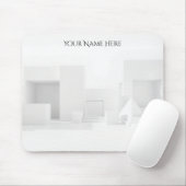 Brutalist White Geometric Office Mousepad (Mit Mouse)