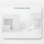 Brutalist White Geometric Office Mousepad (Vorne)
