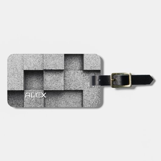 Brutalistische Betonblöcke - industrielle Textur Gepäckanhänger (Vorderseite horizontal)