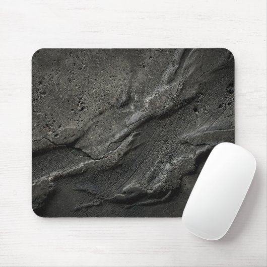 Brutalistische dunkle Vulkanasche Mousepad (Mit Mouse)