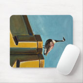 Brutalistischer Gänse-Gepäckanhänger Mousepad (Mit Mouse)