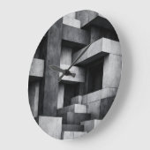 Brutalistisches Penthouse-Design monochromes Inter Große Wanduhr (Winkel)