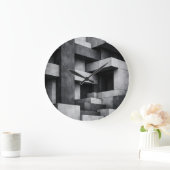 Brutalistisches Penthouse-Design monochromes Inter Große Wanduhr (Zuhause)