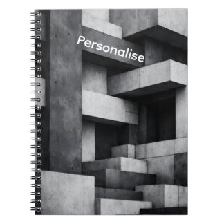 Brutalistisches Penthouse-Design monochromes Inter Notizblock