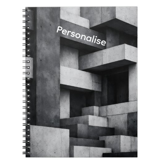 Brutalistisches Penthouse-Design monochromes Inter Notizblock (Vorderseite)