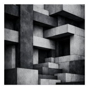 Brutalistisches Penthouse-Design monochromes Inter Poster