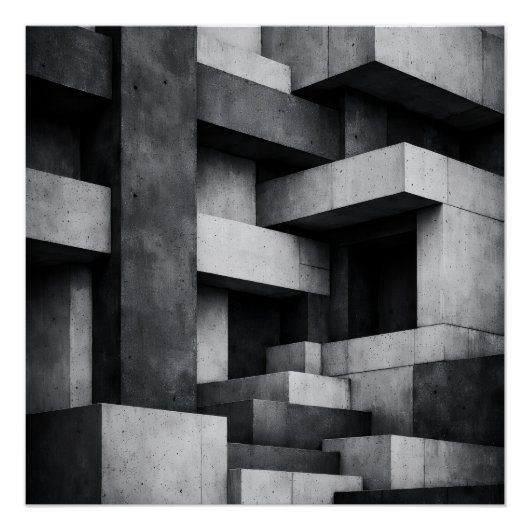 Brutalistisches Penthouse-Design monochromes Inter Poster (Vorderseite)