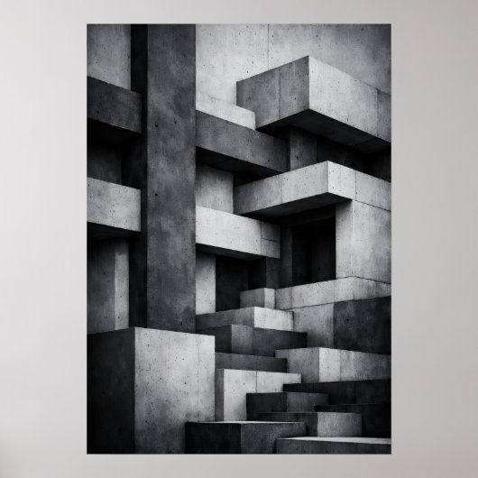 Brutalistisches Penthouse-Design monochromes Inter Poster (Vorne)