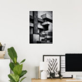 Brutalistisches Penthouse-Design monochromes Inter Poster (Heimbüro)
