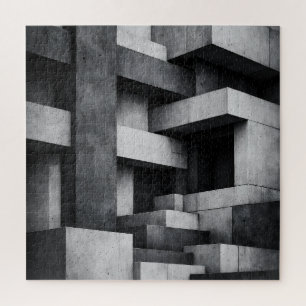 Brutalistisches Penthouse-Design monochromes Inter Puzzle