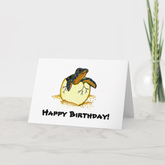 Brüterschildkröte, glücklich zum Geburtstag! Karte (Vorderseite)
