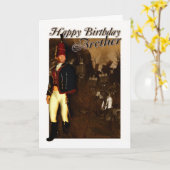 Bruther Birthday Card - 1822 Hussar Officer and Fo Karte (Gelbe Blume)