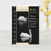 Bruther Birthday Card Swans Karte (Gelbe Blume)