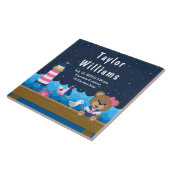 Brutstatistik der Nautical Girl Bear Pink Navy Fliese (Seite)