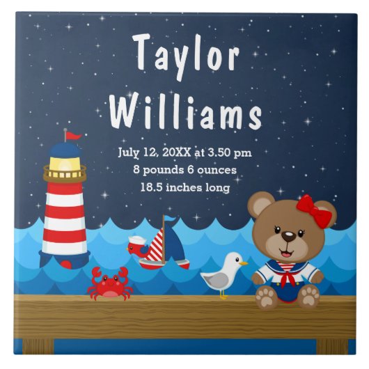 Brutstatistiken der roten Marinebär der Nautic Gir Fliese (Vorderseite)