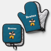 Brutus Oven Mitt & Pot Holder Ofenhandschuh & Topflappen-Set (Vorderseite/Rückseite)