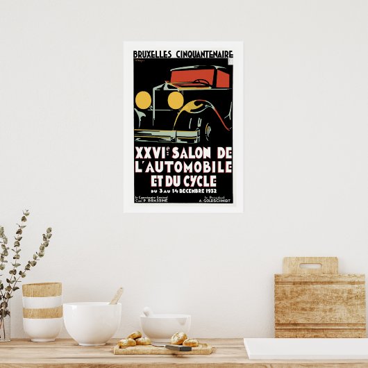 Bruxelles 25. Salon du l'Automobile Poster (Küche)