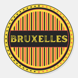 Bruxelles City Pride Emblem – Belgian Identity Runder Aufkleber