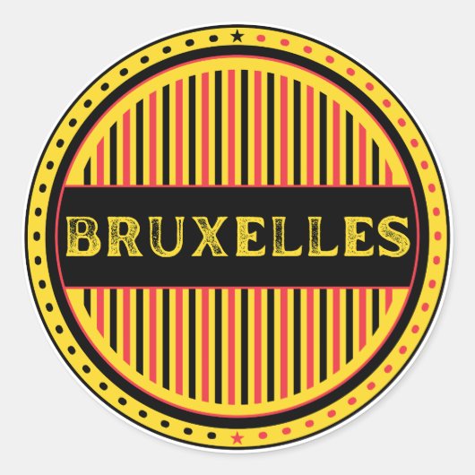 Bruxelles City Pride Emblem – Belgian Identity Runder Aufkleber (Vorderseite)