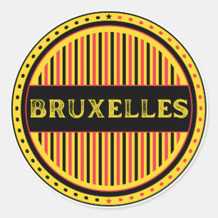 Bruxelles City Pride Emblem – Belgische Identität Runder Aufkleber