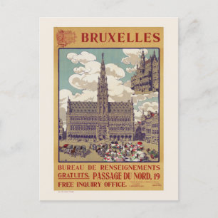 Bruxelles Vintage Poster 1913 Postkarte