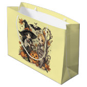 Bruxinhas Kawaii com Gatinho e Abóboras Große Geschenktüte (Rückseite Schrägansicht)