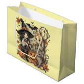 Bruxinhas Kawaii com Gatinho e Abóboras  Große Geschenktüte (Vorderseite Schrägansicht)