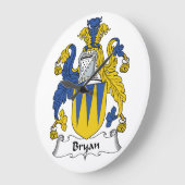 Bryan Family Crest Große Wanduhr (Winkel)