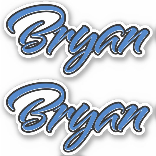 Bryan Name blue Aufkleber Sticker Stickerset (Vorderseite)