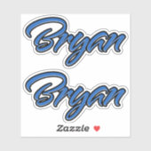 Bryan Name blue Aufkleber Sticker Stickerset (Blatt)