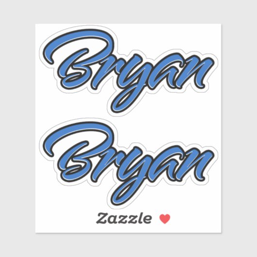 Bryan Name blue Aufkleber Sticker Stickerset (Blatt)