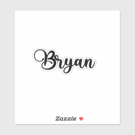 Bryan Name - Handgeschriebene Kalligrafie Aufkleber (Blatt)