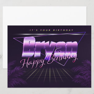 Bryan Name Vorname lila retro Karte Geburtstag