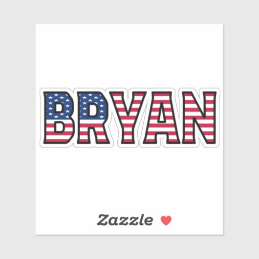 Bryan Name Vorname USA Sticker Stickerset (Blatt)