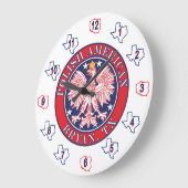 Bryan Texas Polnischer Adler Große Wanduhr (Winkel)