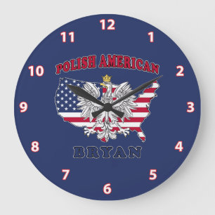 Bryan Texas Polnischer Amerikaner Große Wanduhr