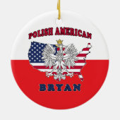 Bryan Texas Polnischer Amerikaner Keramik Ornament (Hinten)