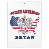 Bryan Texas Polnischer Amerikaner Klemmbrett (Rückseite)