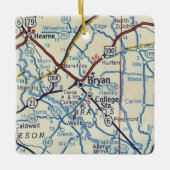Bryan TX Vintag Map Keramikornament (Vorderseite)